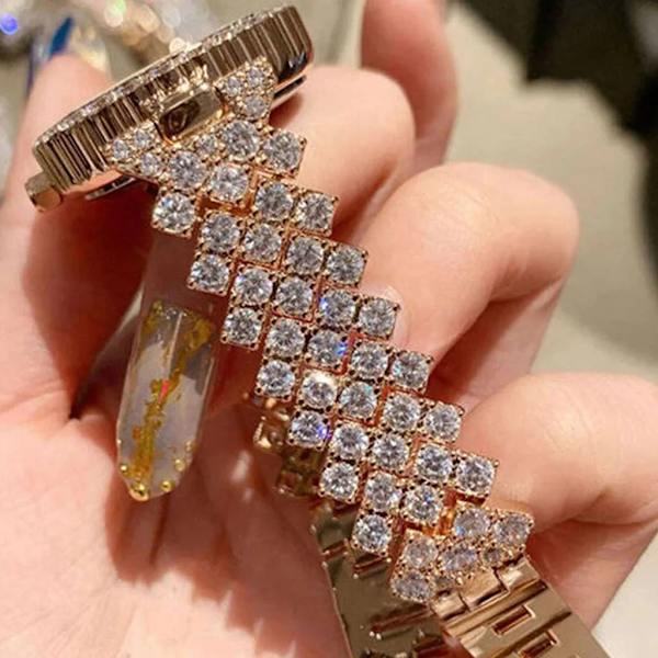 Watch för damklockor 2023 Set produkterna Watch Lyxmärke Reloj Mujer Watch diamant stålband Gold-2pcs