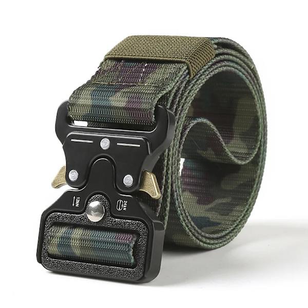 Army Style Stridsbälten Snabbkoppling Taktiskt bälte Mode Män Militär Canvas Midjeband Utomhus Jakt Vandringsredskap Jungle camouflage ZS 3.8cm X 125cm