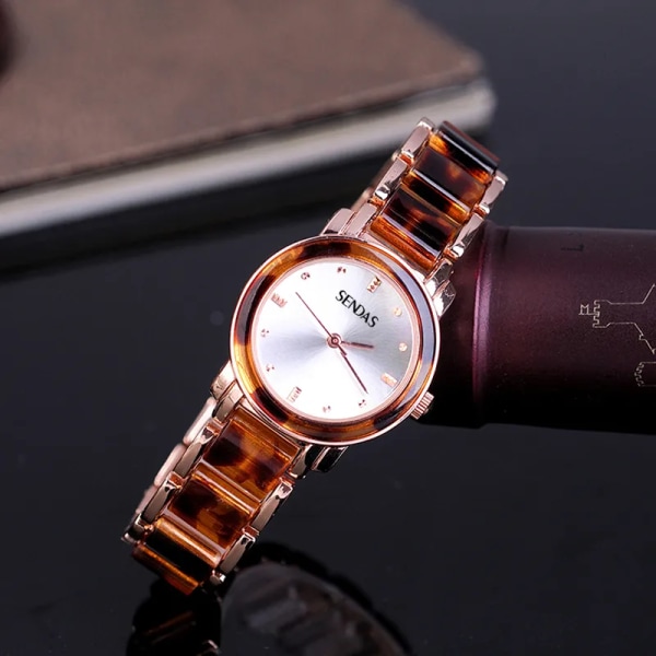 Damklockor Toppmärke Lyx Vattentät Rose Gold Watch Dam Keramik Watch Dam 2022 Reloj Mujer Elegante 8455-silver