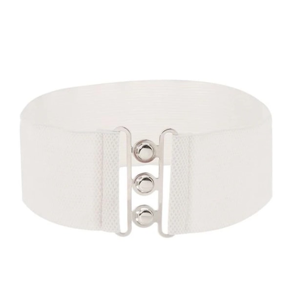 Brett bälte för kvinnor slimmande midjebälte med metallspänne Lyxigt kvinna midjeband högt elastiskt midjebälte för midjedekor Beige One Size
