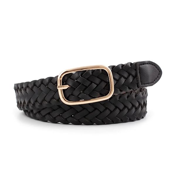 65cm Dammode Elastisk Klassisk svart midjeband Bred midja Stretchbälte för kvinnor Cinch Accessoarer Klänning Kappa Klädbälte Double C crystal BK 65cm(65cm-85cm)