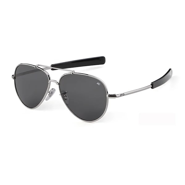 Aviation ovala Solglasögon Herr kvinnor 2022 märke American Army Military Optical AO körglasögon polit Double Bridge Oculos d sliver-gray