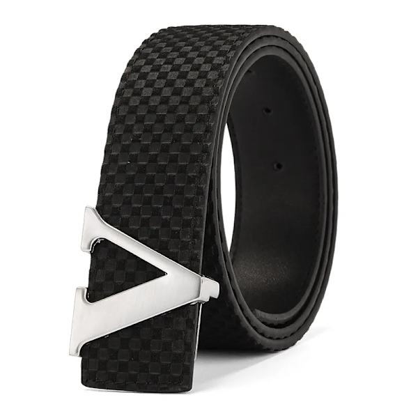 2022 Lyxdesigner Märke Pin Spänne V-bälte Herr Hög kvalitet Kvinnor Herr Klänningsrem i äkta läder för jeans Midjeband SILVER BLACK 115CM