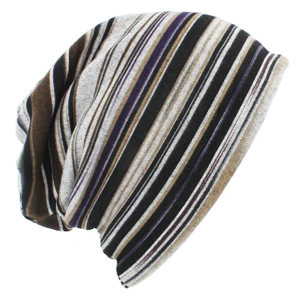 LOVINGSHA Höst Vinter Randig Design Tunna Skullies Beanies Dam Mössor För män Mode Feminino Multifunktionsscarf BHT109 Black One Size