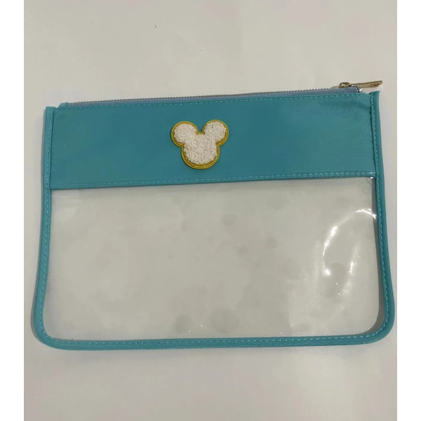 Transparent kosmetisk väska för kvinnor PVC Nylon Vattentät sminkväska Rese Genomskinlig organizer Badtoalett Tvätt Snackväska no patch(.318)