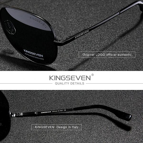 KINGSEVEN Brand Herr Solglasögon i aluminium 2022 Nya Polariserad UV400 Spegel Solglasögon för män Kvinnor För Herr Oculos de sol 7735 Gun Gradient Gray