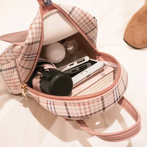 Mini Crossbody-väska för tonårsflicka Pläd kvinnor axel telefonväska Koreansk stil Ny trendig kvinna Red