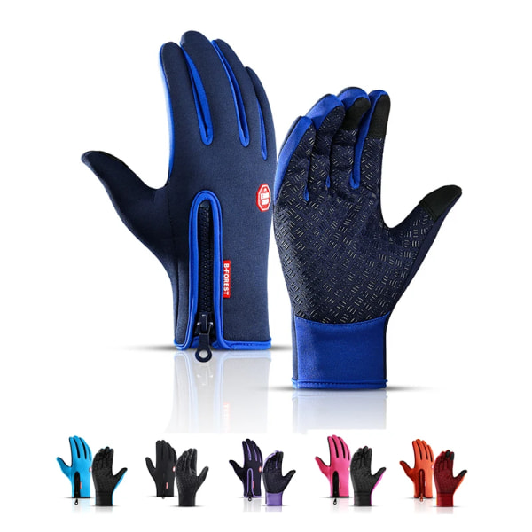 1st Unisex Touchscreen Vinter Thermal Varma Helfingerhandskar för Cykling Cykel Cykel Skidor Utomhus Camping Vandring Motorcykel Pink M