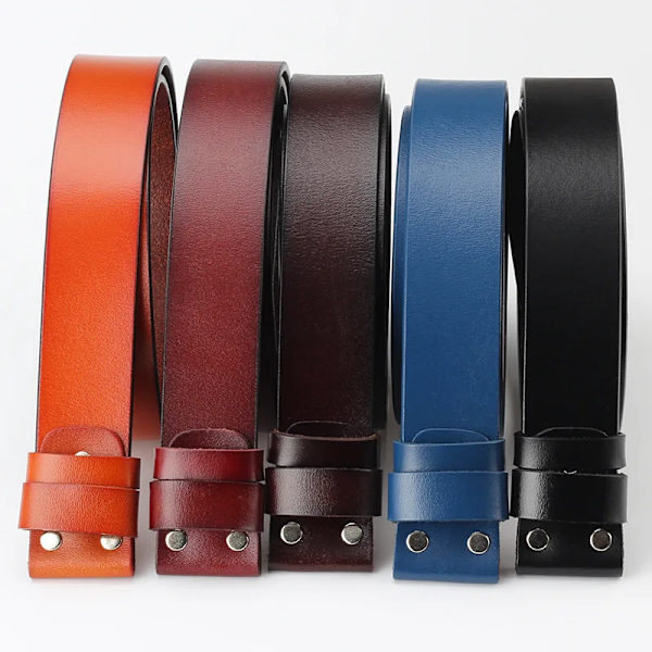 Cowskin Cow Bälte i äkta läder Inget spänne för smidigt spänne Cowboy 5 färger Bälten Body utan spänne för män Tillbehör Red 100cm