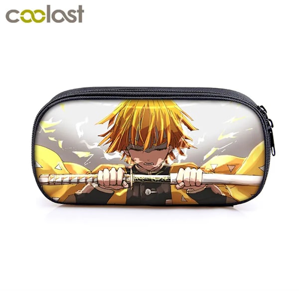 Anime Demon Slayer Kimetsu No Yaiba Canvas Case Pennfodral Dragkedja Sminkväska Pen Brevpapper Väska catoon Pennlåda qbbguimie29