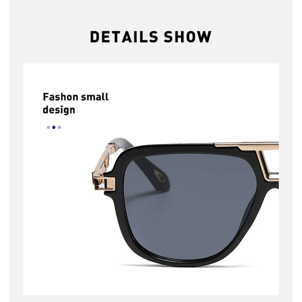 NYHET Lyxigt märkesdesign Modestil Fyrkantig metall Liten båge utan bågar Solglasögon Herr Solglasögon Oculos UV400 C5 Other