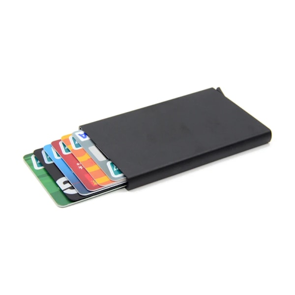 YUECIMIE Stöldskydds-ID Kreditkortshållare Porte Carte Tunn Aluminium Metall RFID- case Kvinnor Män Bank Kreditkortslåda Gray