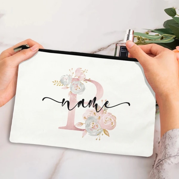 Custom Personalization Print Kvinnor Kosmetisk väska Utomhus sminkväska Resetoalettsaker Organizer Kvinnlig förvaring Sminkfodral D1pinkbwM