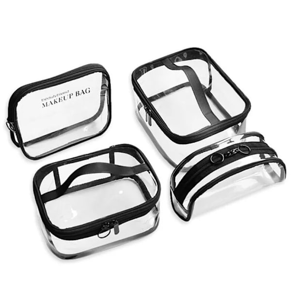 1 st Resor PVC kosmetiska väskor Dam Transparent genomskinlig dragkedja Sminkväskor Organizer Badtvätt Smink Tote Handväskor Case J