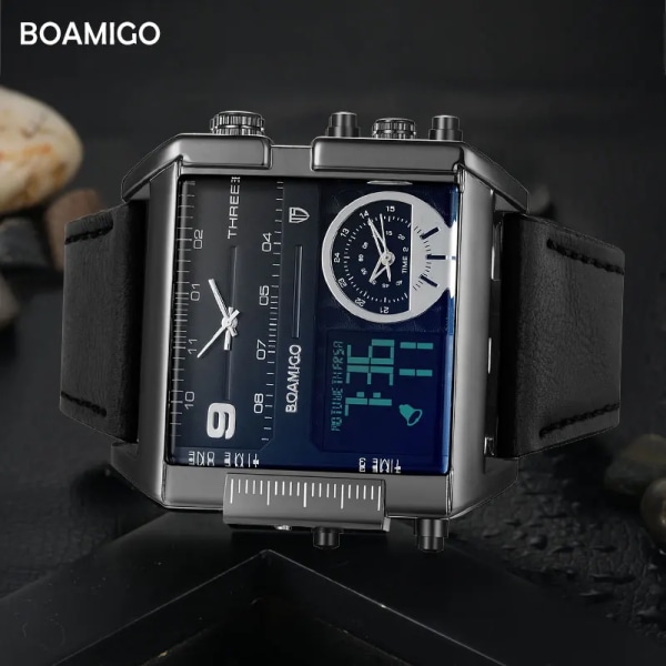 relogio masculino BOAMIGO toppmärke Herrklockor för män Military Digital LED Quartz Watch vattentät reloj hombre F920NEWBLACKBOX