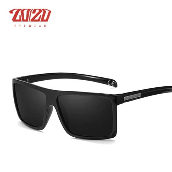 20/20 Brand Design Klassiska svarta polariserade solglasögon män kör solglasögon för manliga nyanser glasögon med box Oculos PL273 C01 Black Smoke