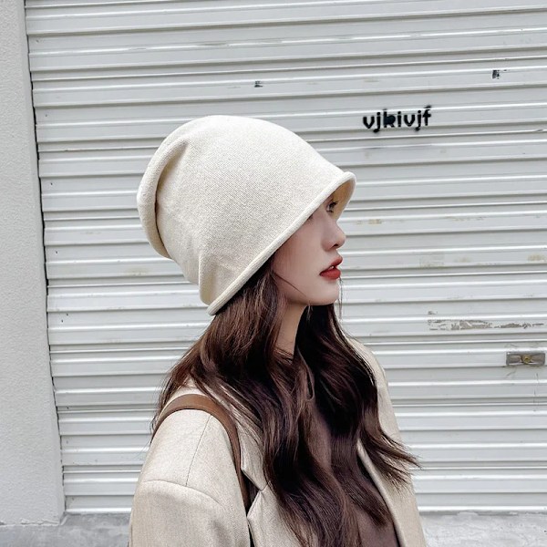 Hattar Beanies för Män Kvinnor Unisex Höst Sommar Beanie Bomull Solid Färg Elastisk Bonnet Hip Hop Baggy Cap Man Kvinna Tunn Coffee One Size