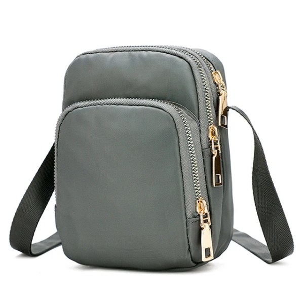 Mode Kvinnor Crossbody Dragkedja Mobiltelefon Axelväska Dam Kvinnlig Multifunktionshandväska Handväska Ny Hot dark gray