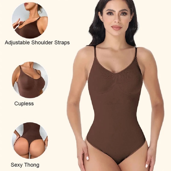 Thong Body Shaperwear för kvinnor Magkontroll Sömlösa kroppsformare Magtrimmer Skulptera waist trainer Slimmare kompress Skin color XL