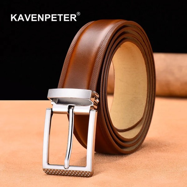 Äkta läder för män Högkvalitativa silverspänne jeans Bälte Cowskin Casual Bälten Business Bälte Cowboy midjeband DBlueStrap Nickel 100cm