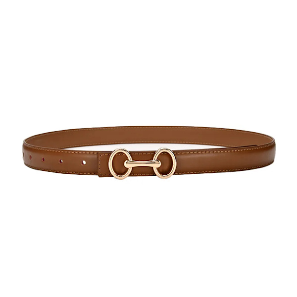 Dambälte Lyxdesigner nålhål Justerbart bältesspänne Modeläderjeans Midjeband Tjej Högkvalitativa kvinnliga bälten Nytt camel 110cm
