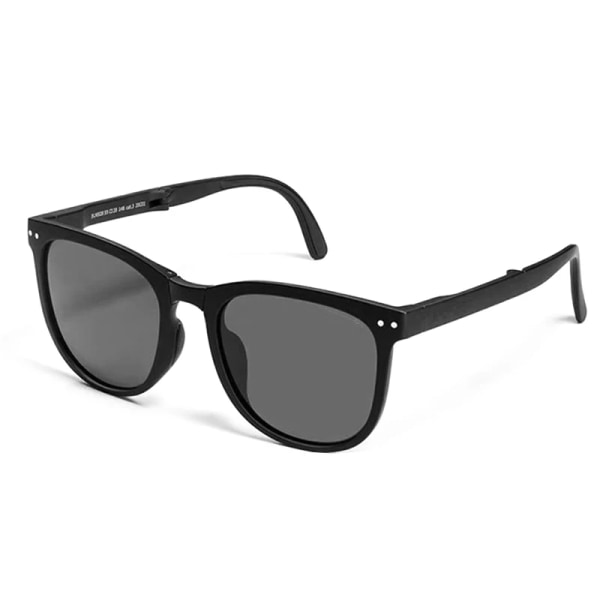 Vikbara polariserade solglasögon män Vikbara solglasögon med UV400-skydd för kvinnor Retro fyrkantiga glasögon körglasögon för män black grey Polarized