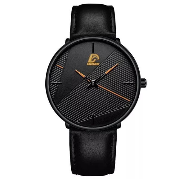 reloj hombre Klockor Herr 2023 Minimalistisk Herrmode Ultratunn watch Enkel Herr Business Quartz Armbandsur relogio masculino Leather Black Orange