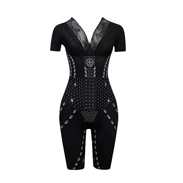Kvinnor Helkroppsformare Bantning Shapewear Waist trainer Magkontroll Postpartum Platt mage Bodysuit Butt Lifter Underkläder Black M
