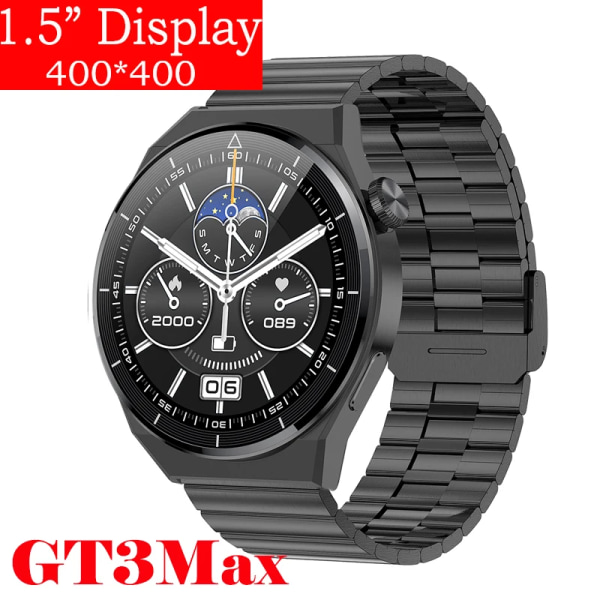 för Huawei Watch GT3 Smart Watch Herr Android Bluetooth Call IP68 Vattentät Blodtryck Fitness Tracker Smartwatch Dam Black Steel Zu smart watches