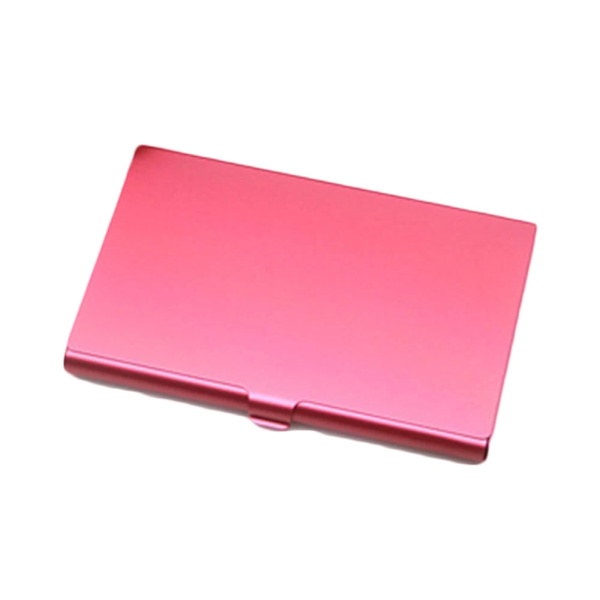 Metall Visitkortshållare Hand Push Card Case Bankkort Medlemspaket Ultra Tunt Visitkort Förpackning Box Organizer B-red