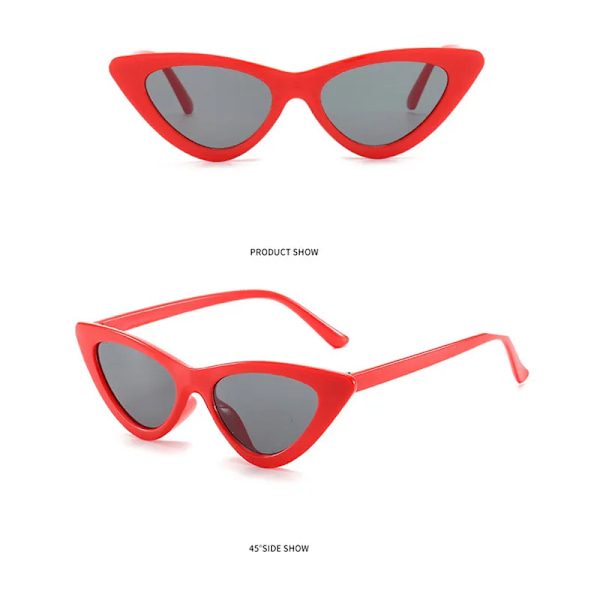 DLIDW Sommarmode Solglasögon Liten båge Okulary UV400 nyanser Polariserade Vintage Glasögon Solskydd utomhus Solglasögon Red