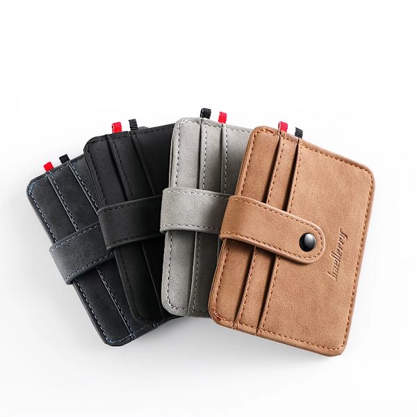 Mode för mäns PU-läder-ID Kreditkortshållare Plånbok Myntväska Business Slim Money Pocket- case Korthållare för flera kort C-khaki