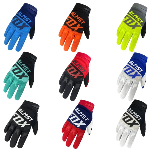 Almst Fox Cykelhandskar MX ATV BMX Rider Cykelhandskar Utomhuscamping Vandring Ridning MTB Motorcykelhandskar Motocrossgarantier 10-Gray Fluorescent XL