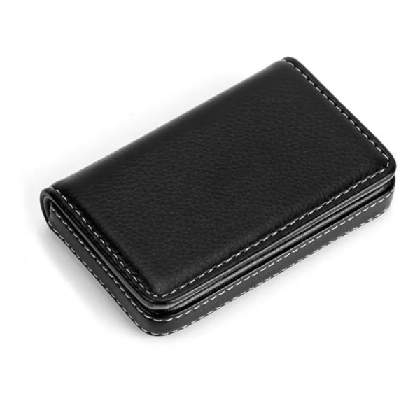Märkeskorthållare Metall Aluminium Företags-ID Kreditkortshållare Mode PU Läder Porte Carte High Guality case Black