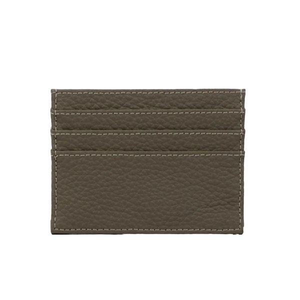 Anpassad 100 % koläder Pebble Mönster Kreditkortshållare Smal plånbok Män Kvinnor Plånbok Pocket Card Custom Initial Letters Case dark khaki 0695