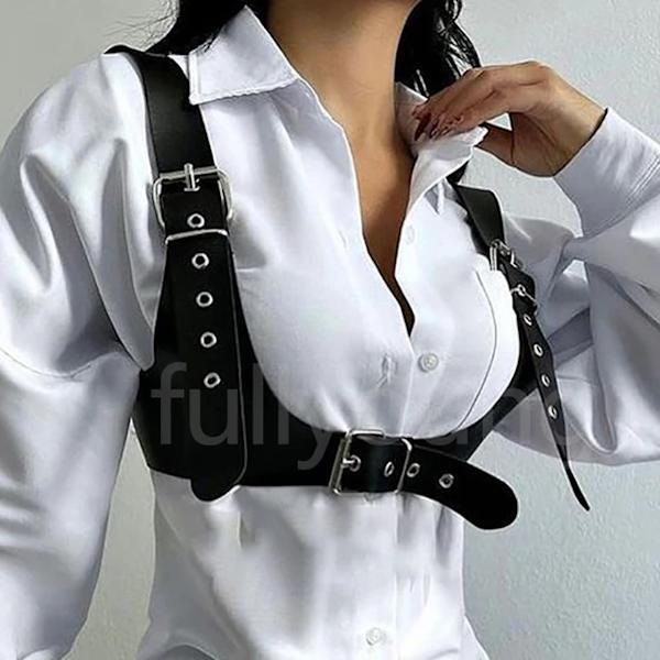 Mode Lyxbälten för kvinna Svart Pu-lädersele Midjebälte Goth Korsett Bondage Bälte Damaccessoarer Gotiska kläder belt 8 Adjustable