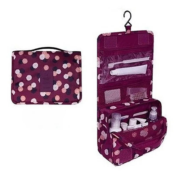 Badkar Hängande Resor Herr Toalettväska Hane Vattentät Organizer Nylon Necessaire Sminkväska Neceser Kosmetiska väskor Kit Wine red flowers