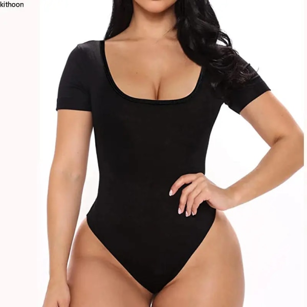 Kvinnors waist trainer Body Shaper Underkläder Stringtrosa Bodysuit för kvinnor Magkontroll One Piece Jumpsuits Seamless Shapewear Fajas Black M