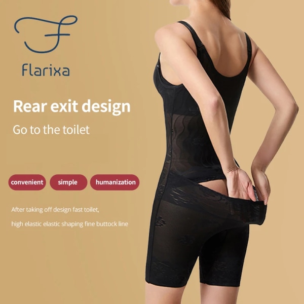 Flarixa Lace Shapewear Dam Helkroppsformare Seamless Back Take Off Body Magkontroll Underkläder Kroppsformare efter förlossning 4XL Beige Briefs XXL