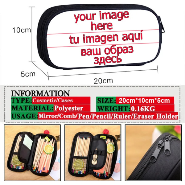 Anime Demon Slayer Kimetsu No Yaiba Canvas Case Pennfodral Dragkedja Sminkväska Pen Brevpapper Väska catoon Pennlåda qbbguimie03