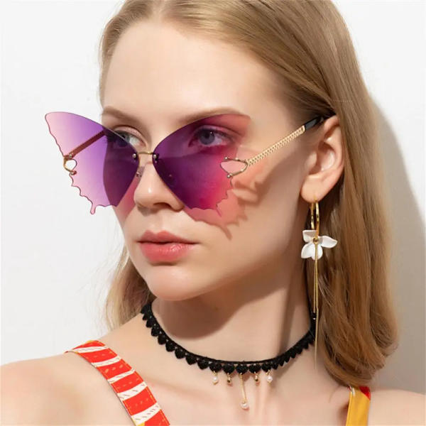 Nya Butterfly Solglasögon Dam Trendiga Ramlösa Glasögon Utomhusglasögon Camping Fiske Solglasögon UV400 Lentes De Sol A5