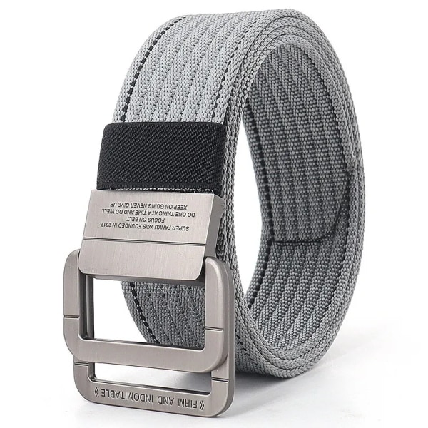 Snygga män Bälten Dubbla ringar Metall Skjutspänne Canvas Stickad Snabbtorkande Jeans Accessoarer Utomhus midjerem Unisex Cinto Color6 120cm
