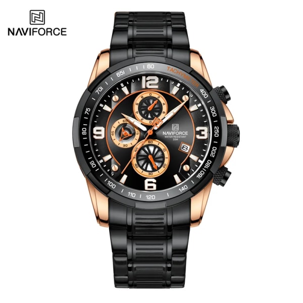 NAVIFORCE högkvalitativa klockor för män Lyxmodedesign Multifunktion Vattentät Quartz Armbandsur för män Relogio Masculino RGB