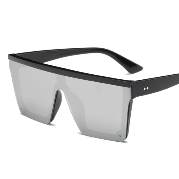 DCM Nya Oversized Man Flat Top Solglasögon Märke Black Square Shades UV400 Gradient Solglasögon UV400 C5 Silver