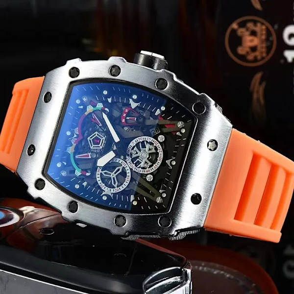 Watch Mode Legering Urboett Toppmärke Lyx Herr Quartz Clock Klassisk Man Sport Kronografklockor Style 8