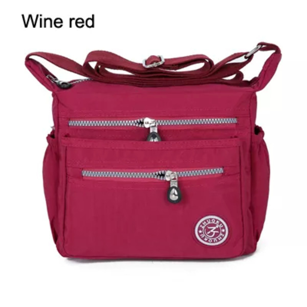 Nylon Kvinnor Messenger Väskor Liten handväska Axelväska Kvinna Crossbody Väskor Handväskor Hög kvalitet Bolsa Tote Beach Wine red