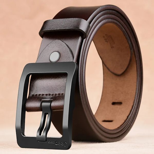 Lyxmärke Designer Bälte Herr Mode Äkta Läder Midjerem Legering Nål Spänne Herrbälte Cummerbunds Ceinture Homme 2022 JEEPZFKHCoffee 100cm