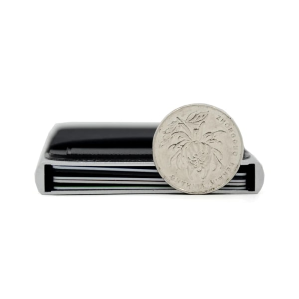 Ny tunn aluminiumplånbok med elasticitet på baksidan ID Kreditkortshållare Mini RFID-plånbok Automatisk pop-up case Gold