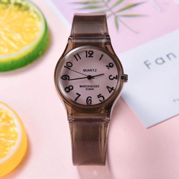 2021 Nytt enkelt silikonmärke WOKAI Casual Quartz Watch Dam Kristall Silikon Klockor Relogio Feminino Watch Yellow