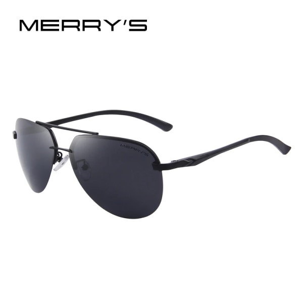 MERRYS Brand Herr 100 % polariserad aluminiumram Solglasögon Mode Körsolglasögon för män S8281 C02 Gray